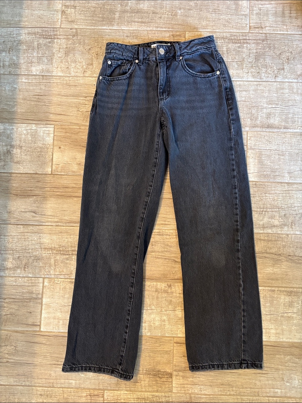 Garage Women's Black Slouchy Straight-Leg  Barrel Jeans